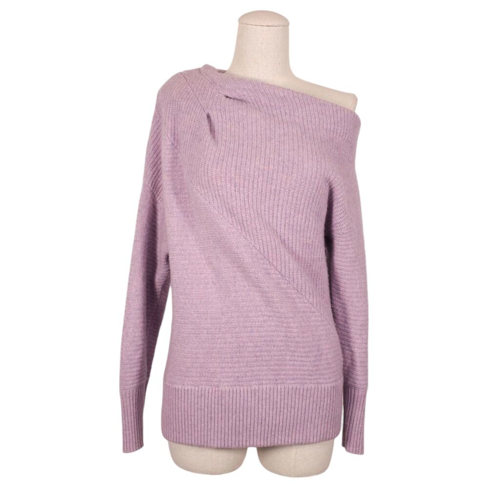 NAADAM Off-The-Shoulder Wool Cashmere Sweater Lavender Sz Medium